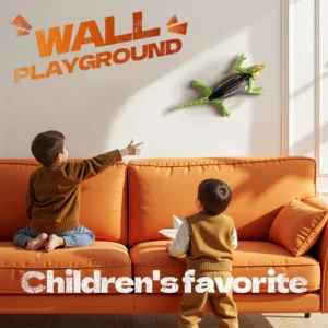 LOVILDS Wall Crawler Gecko - LED RC Toy for Indoor Family Fun & Prank Gifts