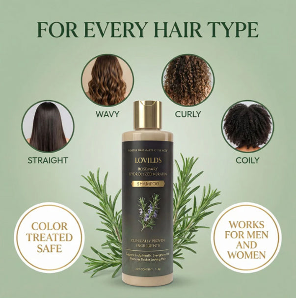 LOVILDS® Rosemary Hydrolyzed Keratin Shampoo