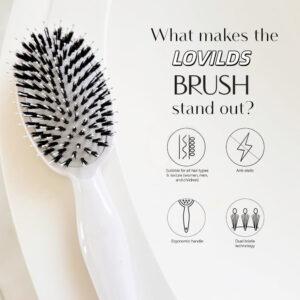 Lovilds Smoother, Stronger, Shinier Hair - Boar Bristle Brush